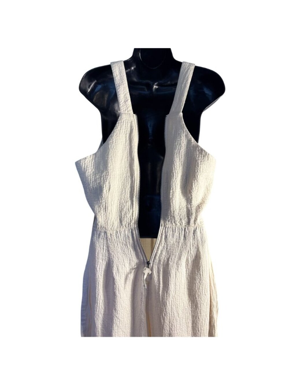 Anthropologie Demi Textured Jumpsuit in a cream featuring a wide-leg design - Picture 5 of 15